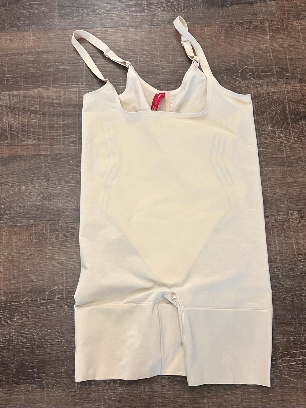 Spanx Open Bust Mid Thigh Cream Bodysuit Shape wear Size 1X